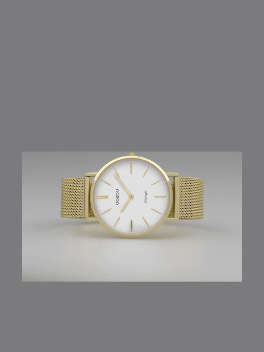 Oozoo Vintage Women's Watch with Gold Metal Bracelet