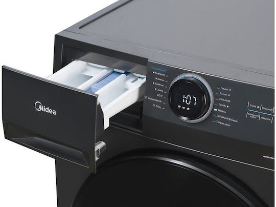 Midea Waschmaschine 9kg mit Dampftechnologie 1400 Umdrehungen BLDC Inverter Quattro Inox MF200W90WB/T-GR