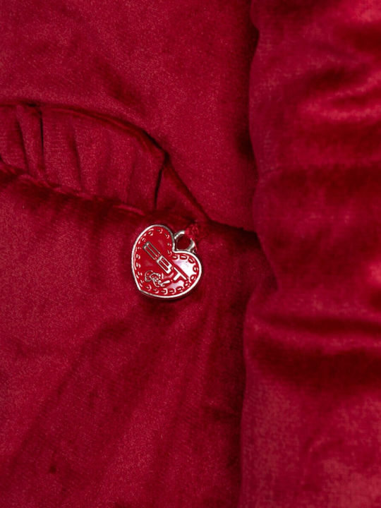Kids Quilted Short Coat with Hood Burgundy