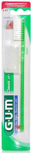 GUM Classic 411 Regular Manual Toothbrush Soft Green 1pcs