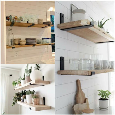 Νext Metallic Corner Shelf Black 200x110mm 2pcs 35521------2