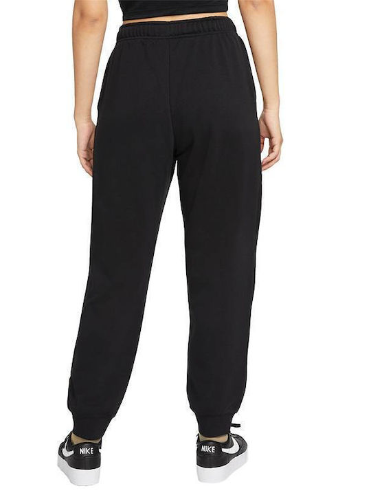 Nike Icon Clash Talie înaltă Pantaloni de trening pentru femei cu cauciuc Black/Dk Driftwood/White Fleece