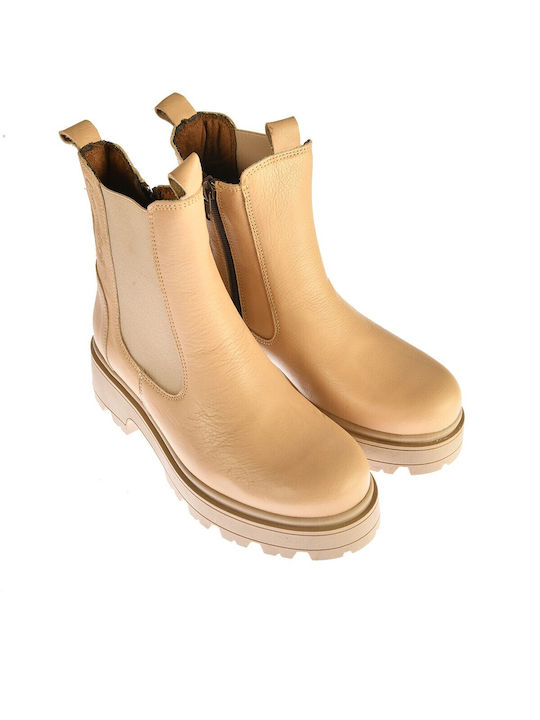 Commanchero Original Leather Women's Chelsea Boots Beige