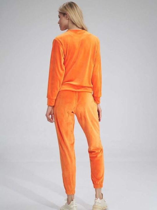 Figl Hohe Taille Damen-Sweatpants Jogger Orange