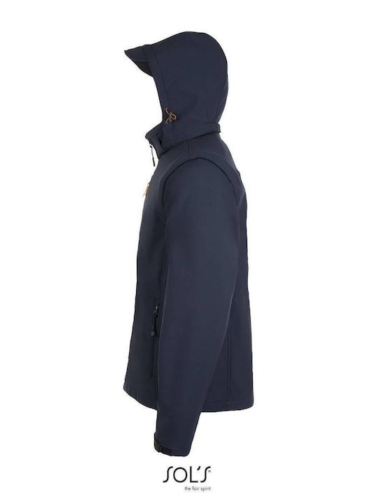 Sol's Transformer Work Jacket Softshell with Removable Lining and Detachable Hood Blue