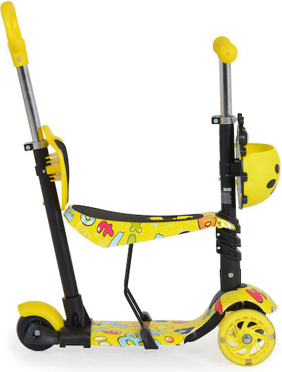 Moni Kids Scooter Lollipop 3-Wheel with Seat for 2+ Years Yellow