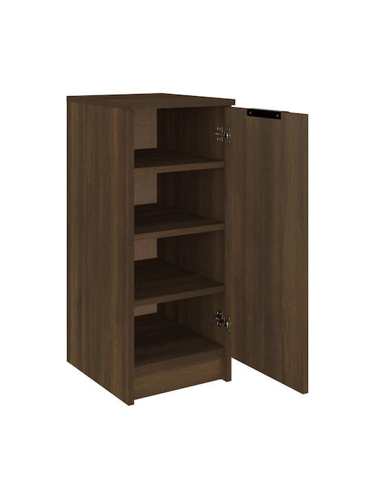 Wooden Shoe Organizer with 4 Shelves Coffee 30x35x70cm