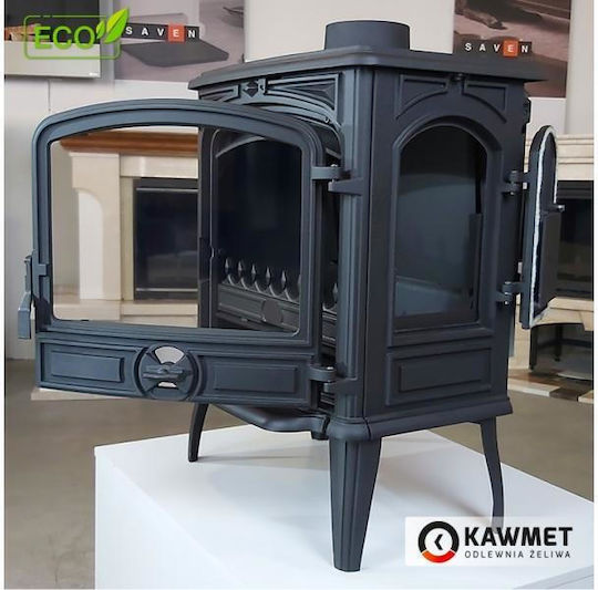 Kawmet Premium Selena S14 Eco Μαντεμένια Ξυλόσομπα 6.5kW Μαύρη