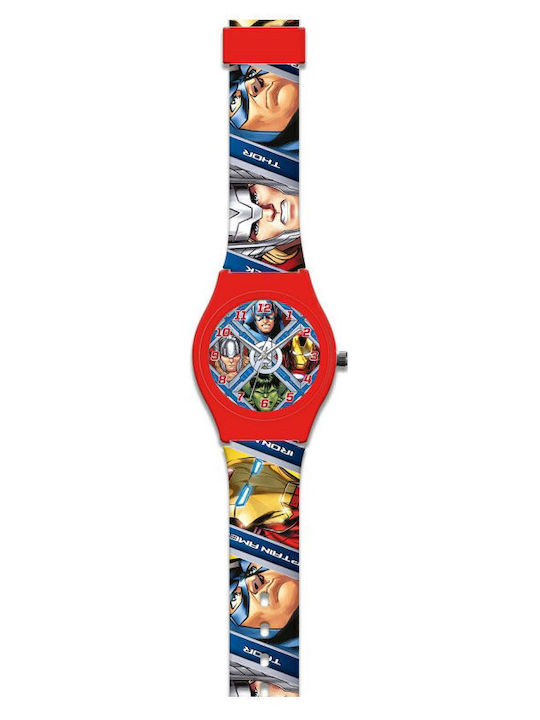 Kids Licensing Ceas analogic pentru copii Avengers cu curea din cauciuc/plastic Multicolor