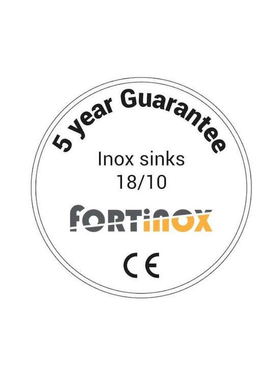 Fortinox Valley 24050 107-24050-110 24050-110 Drop-In Spüle Inox Satiniert B44.5xT44.5cm Silber