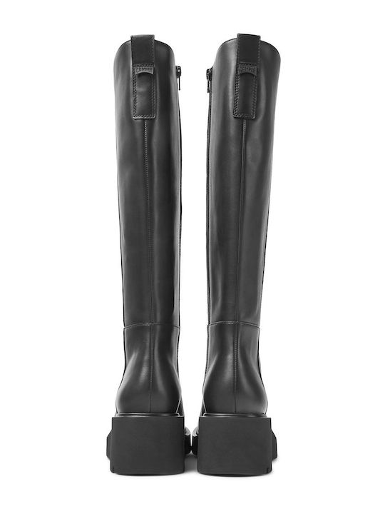 Milah Δερμάτινες Γυναικείες Μπότες Μαύρες
