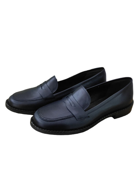 180 Γυναικεία Δερμάτινα Loafers Μπλε