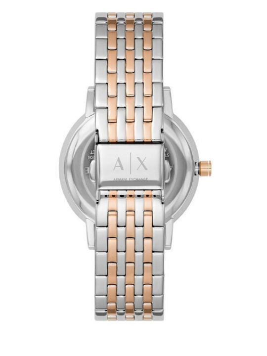 Armani Exchange Lady Γυναικείο Ρολόι 38mm Χρονογράφος Μπαταρίας με Μεταλλικό Μπρασελέ Ασημί/Ροζ χρυσό