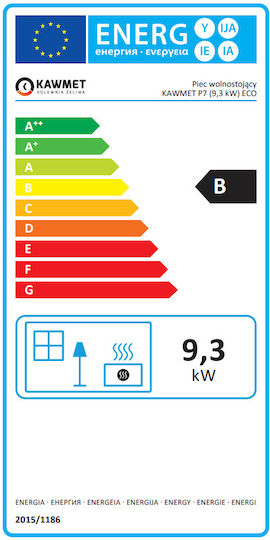 Kawmet P7 Eco Μαντεμένια Ξυλόσομπα 9.3kW Μαύρη