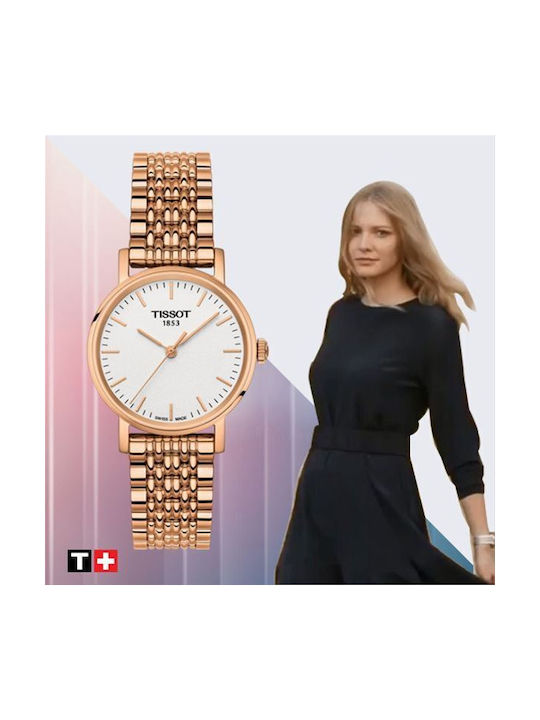 Tissot T-Classic Everytime Small Watch with Gold Metal Bracelet