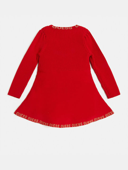 Guess Kids Dress Long Sleeve Red