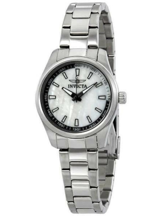 Invicta Specialty Γυναικείο Ρολόι 33mm Μπαταρίας με Ασημί Μεταλλικό Μπρασελέ