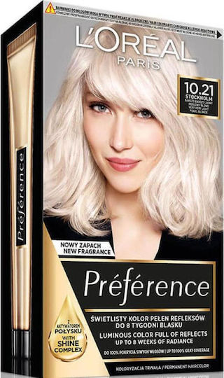 L'Oreal Paris Preference Βαφή Μαλλιών 10.21 Stockholm