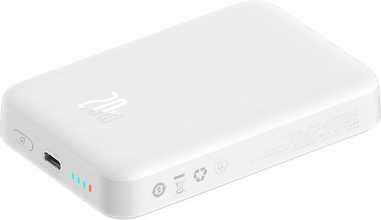 Baseus Magnetic Mini MagSafe Power Bank 10000mAh 20W με Θύρα USB-C Power Delivery Λευκό