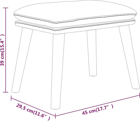 Πολυθρόνα με Υποπόδιο Πράσινο Σκούρο 70x77x98cm