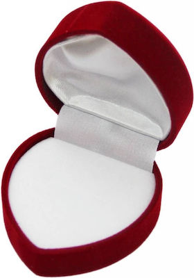 Jewelry box heart-shaped red-bordeaux velvet 6x6x3.5 height (tatu moyo) 9245-020U