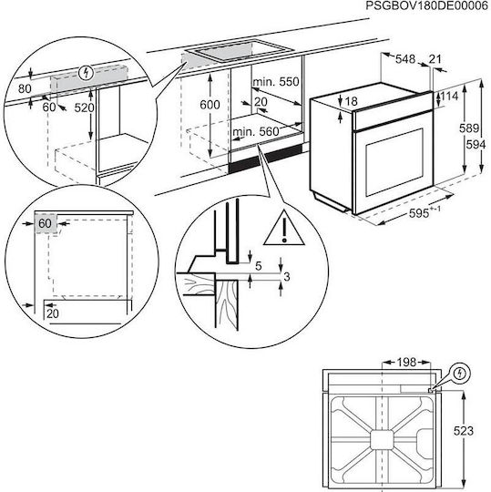 Electrolux Einbauofen 72Es B59.4cm.