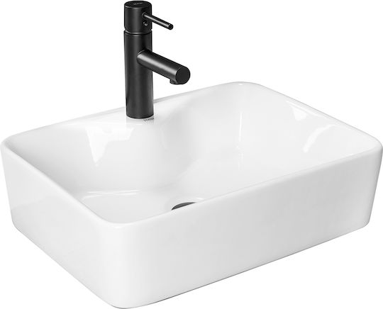 Rea Anita 48 Επικαθήμενος Νιπτήρας Πορσελάνης 48.5x37.5x13.5cm Λευκός