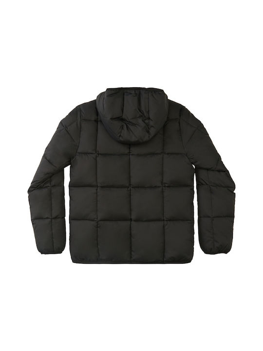 DC Kids Quilted Jacket short Hooded Black Square Up