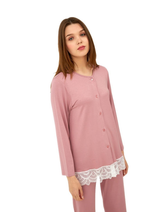 Harmony Winter Damen Pyjama-Set Rosa 30-