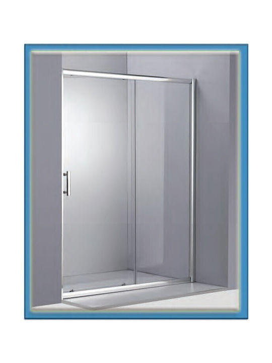 Gloria Dias 2 Διαχωριστικό Ντουζιέρας με Συρόμενη Πόρτα 111-115x185cm White