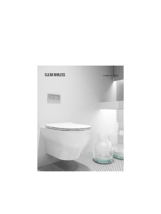 Orabella Clear Wandhängende Toilette Randlos Weiße Orabella Clear Wandhängende Toilette Randlos Weiße