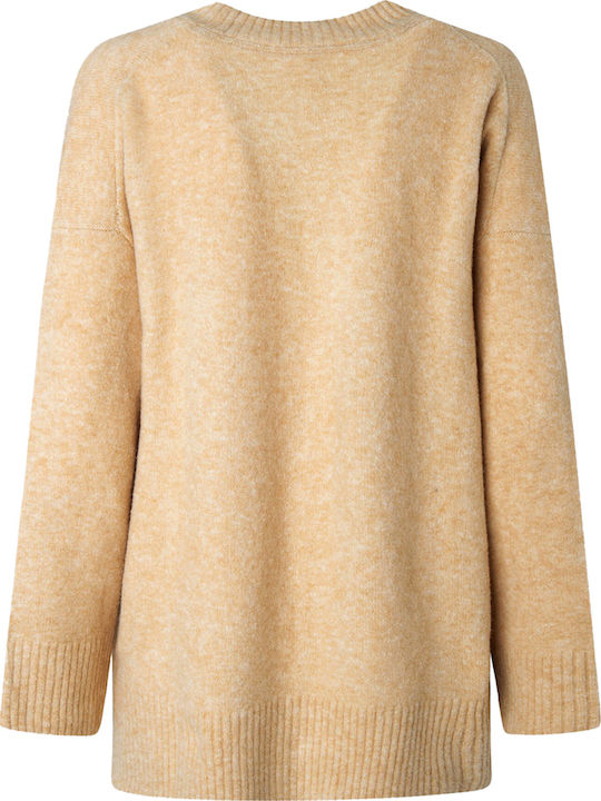 Brenda Women's Knitted Cardigan with Buttons Camel