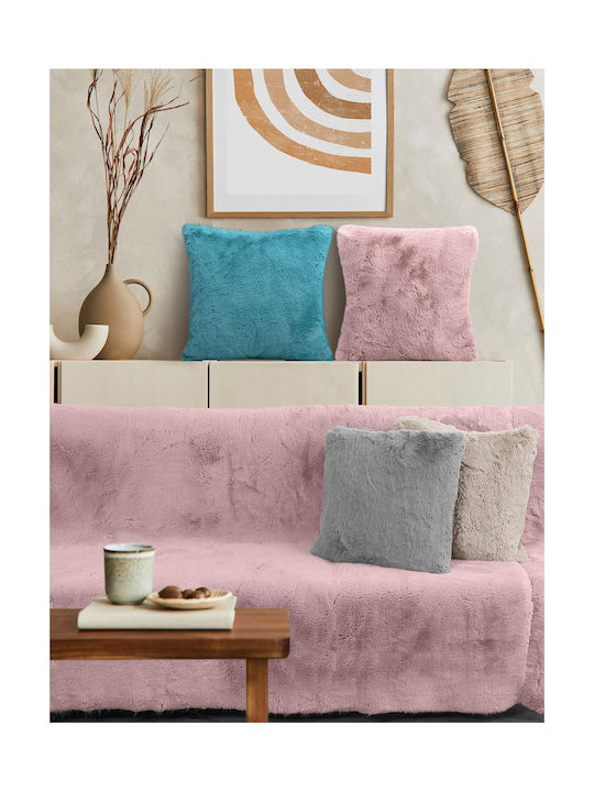 Madi Διακοσμητική Μαξιλαροθήκη Pelage από Γούνα Pink 45x45εκ.