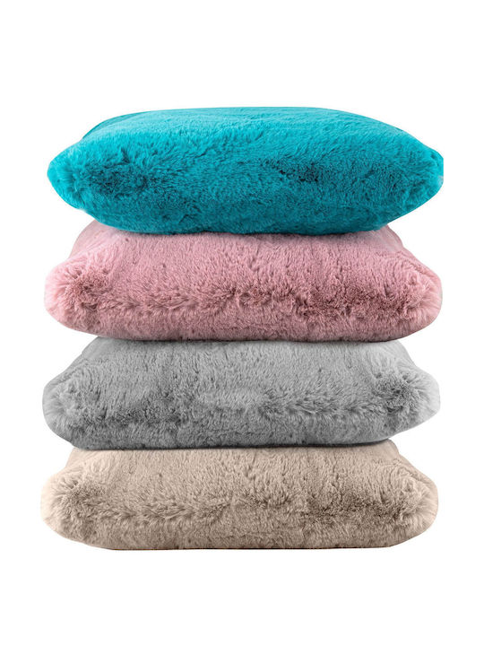Madi Διακοσμητική Μαξιλαροθήκη Pelage από Γούνα Petrol 45x45εκ.