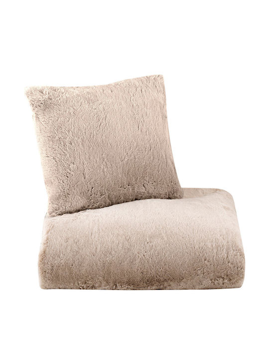 Madi Μαξιλάρι Καναπέ Pelage από Γούνα Beige 45x45εκ.