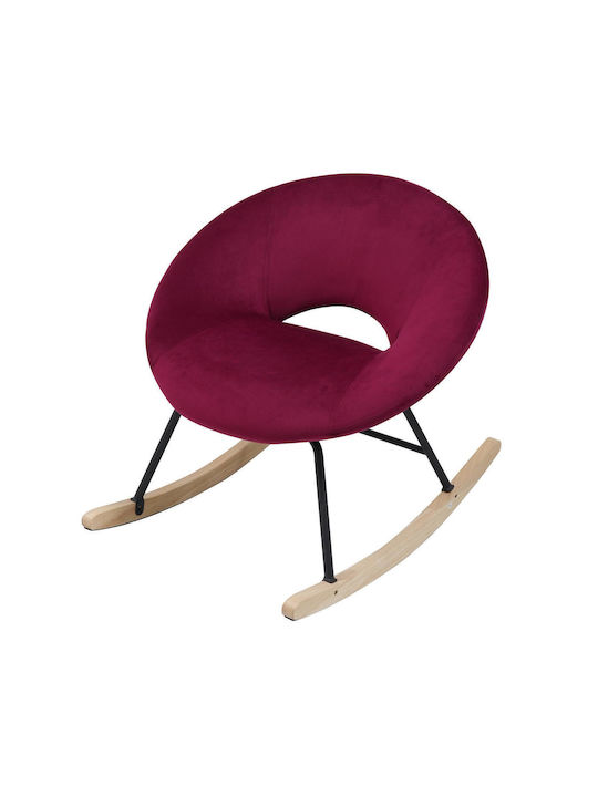 Aiden Schaukelstuhl Samt Red 73.5x85x73cm