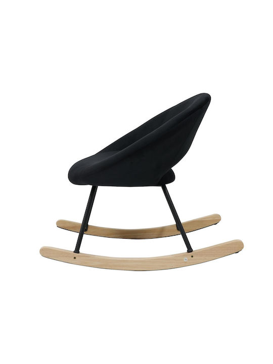 Aiden Rocking Chair Velvety Black 73.5x85x73cm