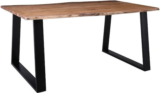 Lizard-W Slim Маса За Трапезария От Масивно Дърво И Черен Метал 160x90x75см ЕА7097 SW