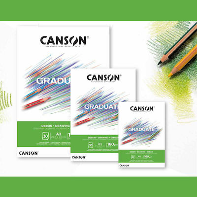 Canson Sketch Pad Graduate Drawing White 160gr A4 21x29.7cm 30 Sheets