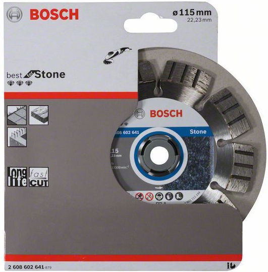 Bosch Diamond Cutting Disc for Stones Best for Stone 115 mm Cutting Disc Construction Materials Hole Diameter 115mm 1pcs