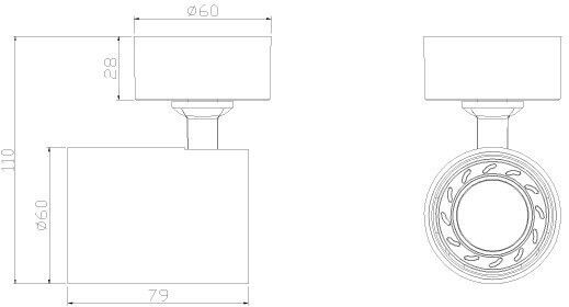 Eurolamp Single Spot with Socket GU10 in Black Color