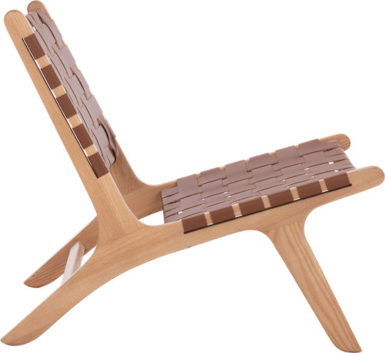 Felipe Armchair from Leatherette Brown 68x79x69cm