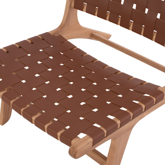 Felipe Armchair from Leatherette Brown 68x79x69cm