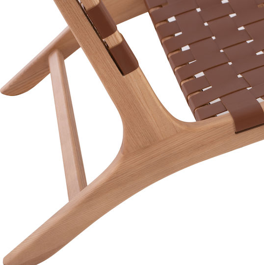 Felipe Armchair from Leatherette Brown 68x79x69cm