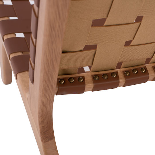 Felipe Armchair from Leatherette Brown 68x79x69cm