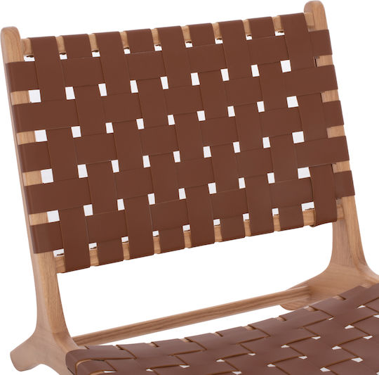 Felipe Armchair from Leatherette Brown 68x79x69cm