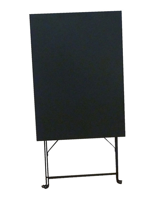Alma Auxiliary Outdoor Foldable Metal Table Black 50x70x71cm