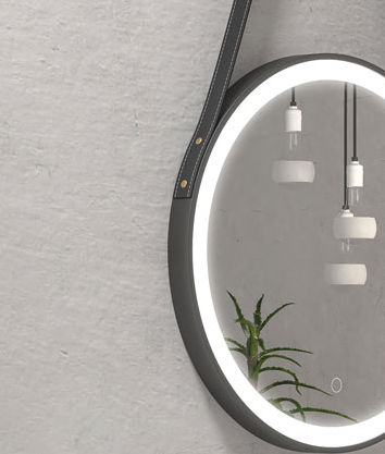 Karag Anatoli PIM0154 Στρογγυλός Led Αφής από Μέταλλο 50x50cm Μαύρος