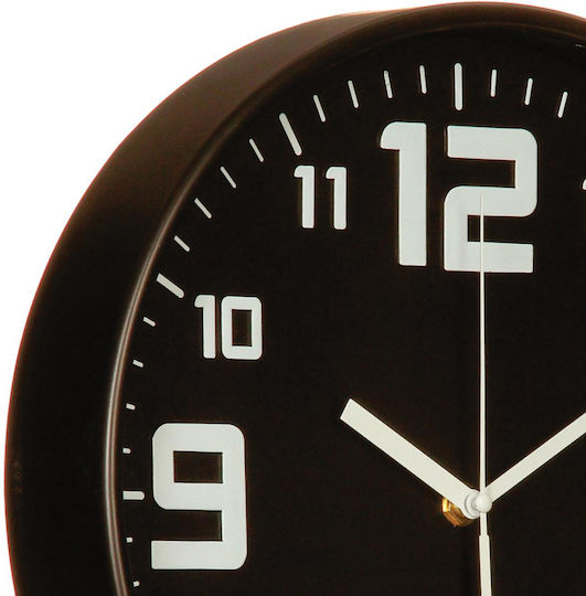 5Five Silent Wall Clock Plastic Black Ø30cm