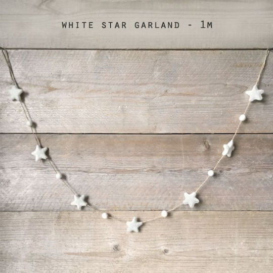 Synchronia Christmas Garland White 100x5cm 1pc